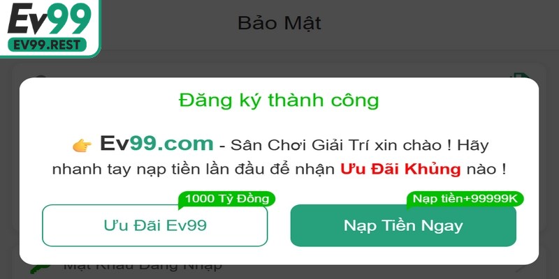 Điều kiện khi thực hiện đăng ký EV99 