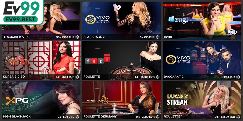 Danh mục game ăn khách tại Live dealer casino