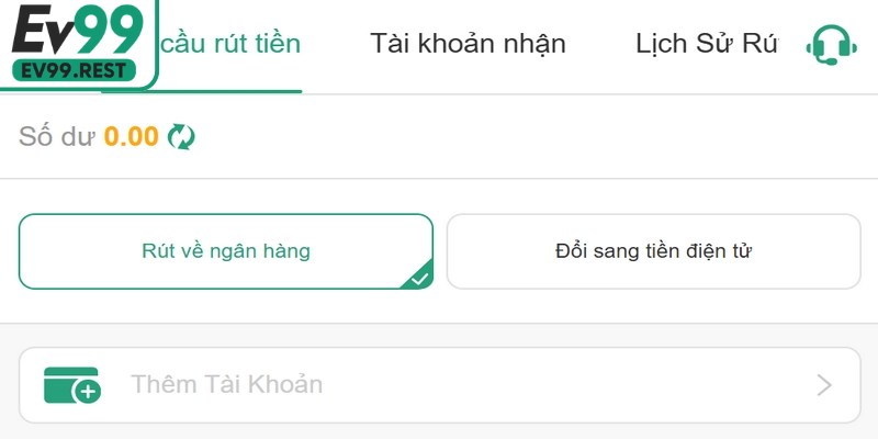 Những điều cần lưu ý khi thực hiện rút tiền EV99 